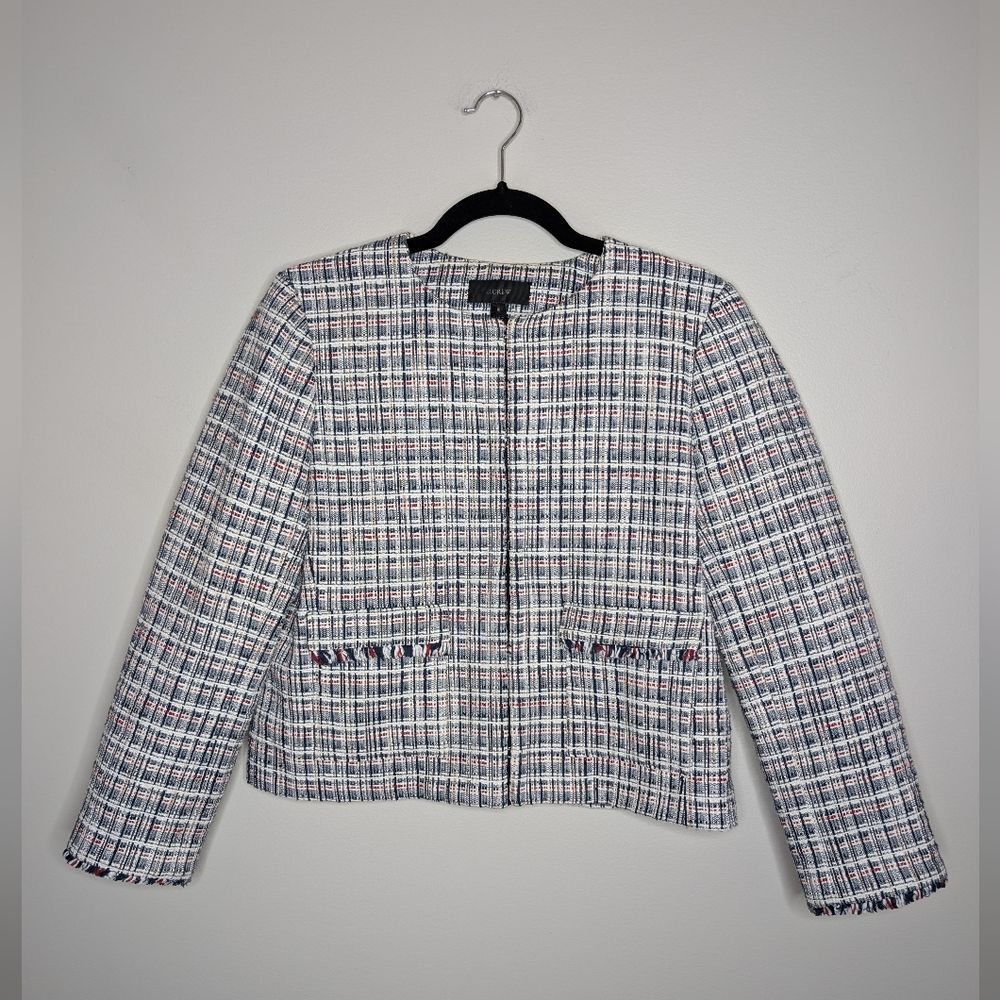 J. Crew Plaid Tweed Lady Jacket sz 10